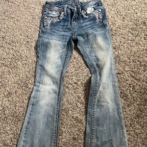 Grace in LA Blue Embroidered Kids Jeans